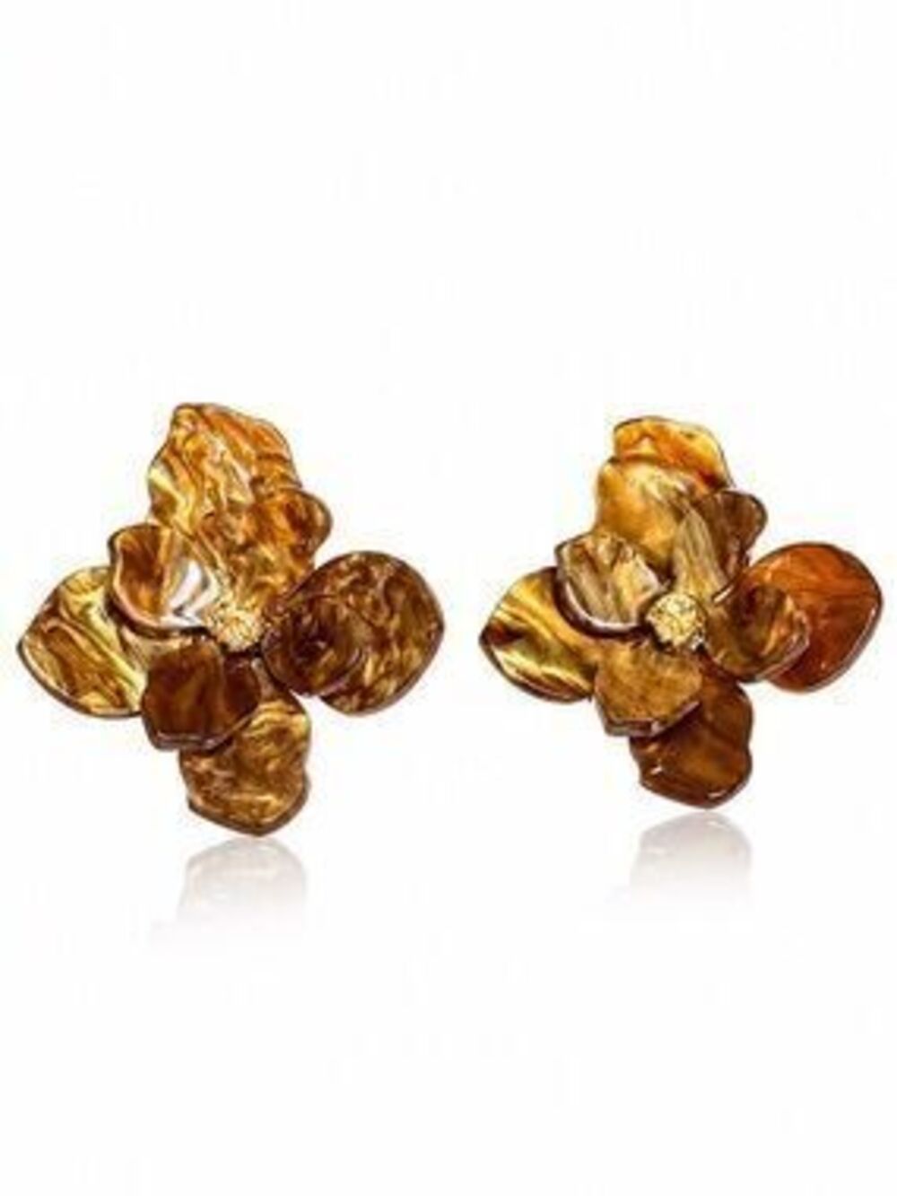 Gold Flower Statement Earrings for Women